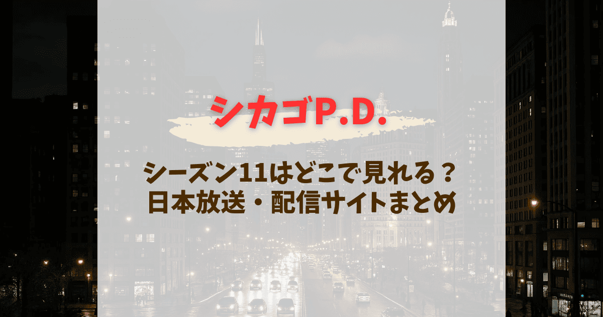 シカゴP.D.シーズン11日本放送予定はいつ？HuluやAmazonプライムビデオの配信状況を徹底解説